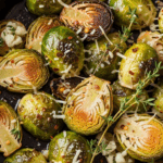 Crispy Roasted Brussels Sprouts with a Delicious Savory Parmesan Twist