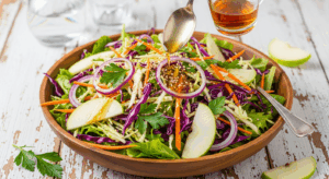 Crunchy Cabbage Salad with a Delicious Tangy Apple Cider Vinegar Twist
