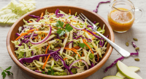 Crunchy Cabbage Salad with a Delicious Tangy Apple Cider Vinegar Twist
