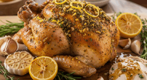 Zesty Herb-Crusted Roast Chicken with Garlic & Lemon Flair