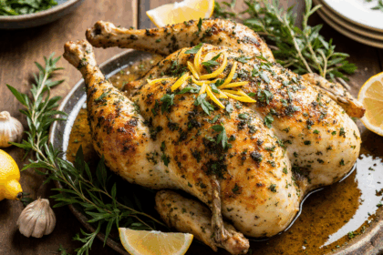 Zesty Herb-Crusted Roast Chicken with Garlic & Lemon Flair