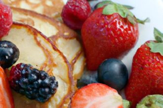 Wholesome Whole Wheat Pancakes Topped with Fresh Fruit