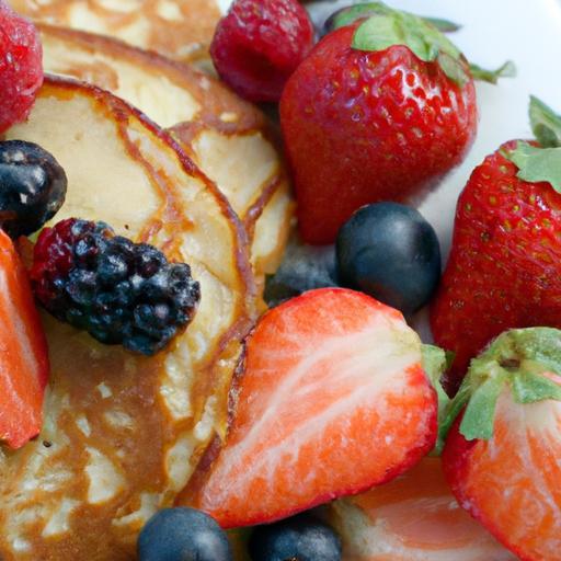 Wholesome Whole Wheat Pancakes Topped with Fresh Fruit