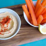 Crunchy Carrot & Celery Sticks with Creamy Hummus Dip