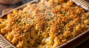 Golden Baked Mac & Cheese with Crunchy Breadcrumb Bliss