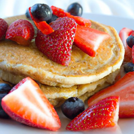 Wholesome Whole Wheat Pancakes Topped with fresh Fruit