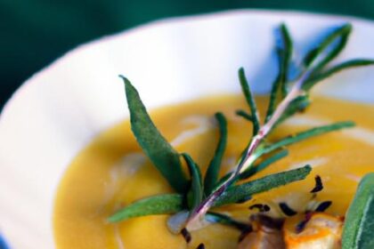 Velvety Butternut Squash Soup Infused with Fresh Sage