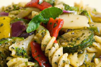 Vibrant Pesto Pasta with Roasted Veggies: A Flavorful Combo