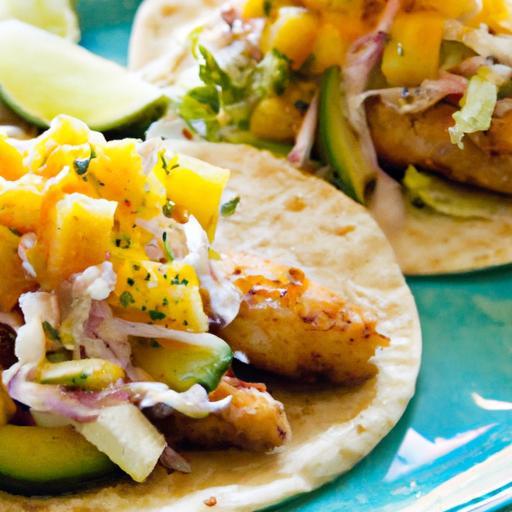 Bright Bites: Fish Tacos with Mango Salsa & Lime Mayo