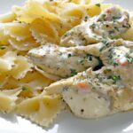 Savory Farfalle with Chicken and Roasted Garlic Delight