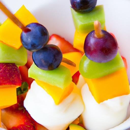 Rainbow Fruit Skewers with Creamy Yogurt Dip Delight