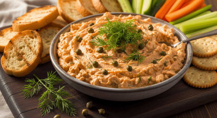 Savory Smoked Salmon Dip with Dill & Tangy Capers Twist