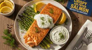 Crispy Air Fryer Salmon with Zesty Dill Sauce Recipe