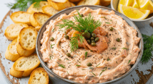 Savory Smoked Salmon Dip with Dill & Tangy Capers Twist