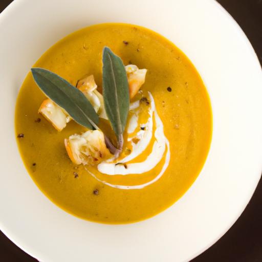 Velvety Butternut Squash Soup Infused with Fresh Sage