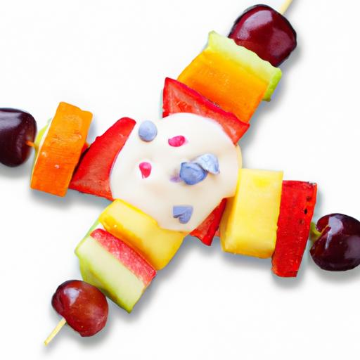 Rainbow Fruit Skewers with Creamy Yogurt Dip Delight