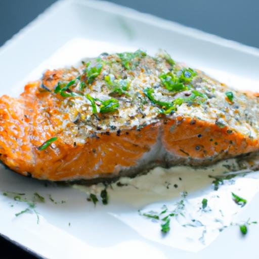 Crispy Air Fryer Salmon with Fresh Dill Sauce Recipe
