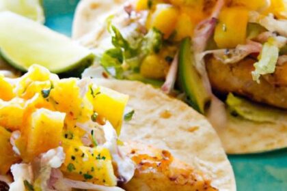 Bright Bites: Fish Tacos with Mango Salsa & Lime Mayo