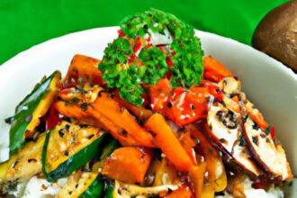 Harvest Harmony: Autumn Vegetable Stir-Fry with Tofu & Rice
