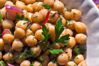 Fresh Mediterranean Chickpea Salad with Olive Oil & Herbs