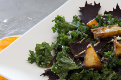 Crunchy Kale Salad with Savory Roasted Sweet Potatoes