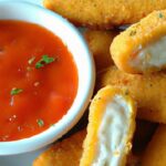 Golden Fried Mozzarella Sticks with Zesty Marinara Dip