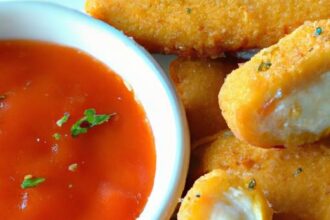Golden Fried Mozzarella Sticks with Zesty Marinara Dip