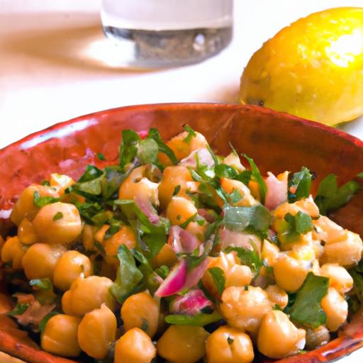 Fresh Mediterranean Chickpea Salad with Olive Oil & herbs