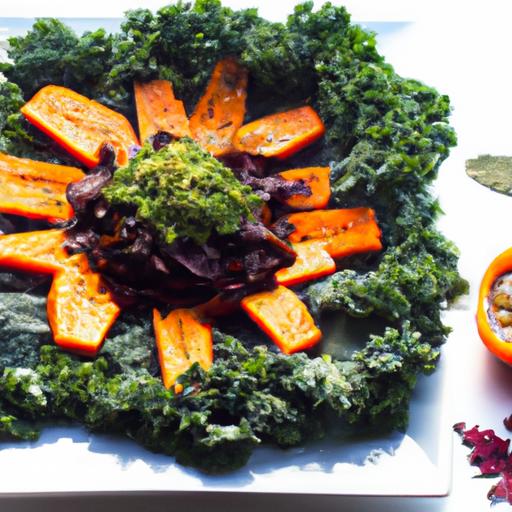 Nutritious delight: Sweet Potato & Kale Salad with Tahini Dressing