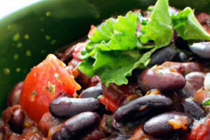 Hearty Vegetarian Chili: Black Beans, Kidney, and Tomatoes