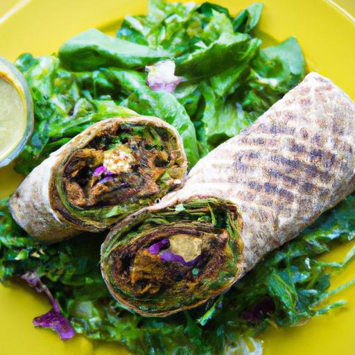 Falafel Wrap Delight: Tahini Sauce Meets Fresh Mixed Greens