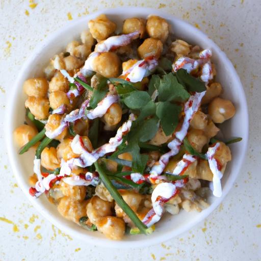 Roasted Cauliflower & Chickpea Salad with Creamy Tahini Dressing