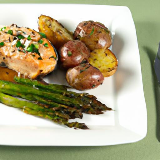 Savory Baked Whole Salmon with Roasted Potatoes & Asparagus