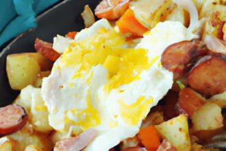 Sunrise Skillet: Hearty Potatoes and Eggs Breakfast Bliss