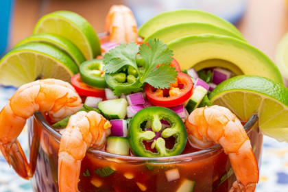 Zesty Mexican Shrimp Cocktail with Creamy Avocado & Lime