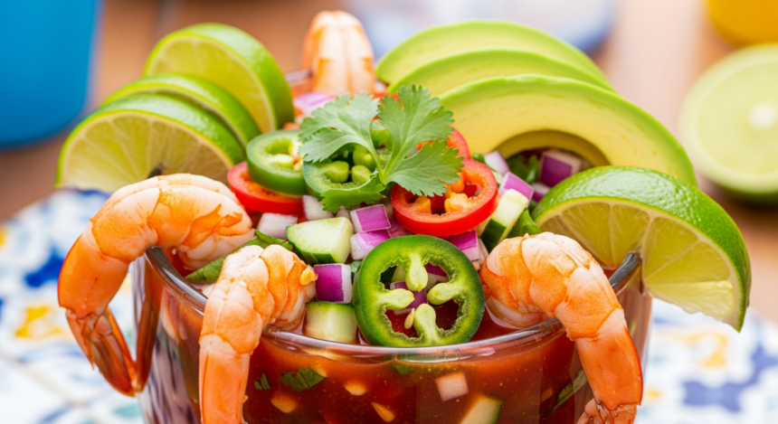 Zesty Mexican Shrimp Cocktail with Creamy Avocado & Lime