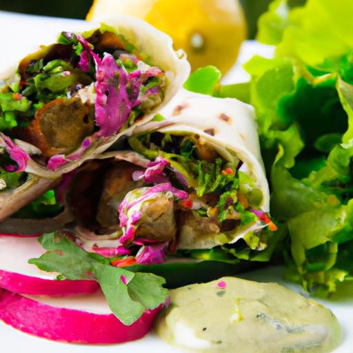 Falafel Wrap Delight: Tahini Sauce Meets Fresh Mixed Greens