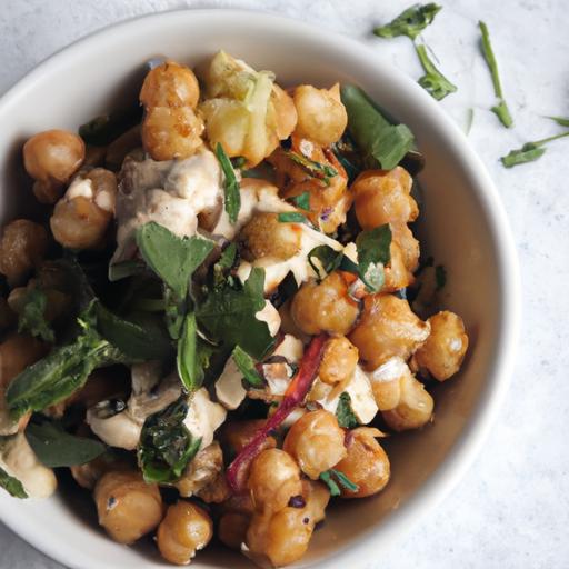Roasted⁣ Cauliflower ‍&​ Chickpea Salad with creamy⁣ Tahini Dressing