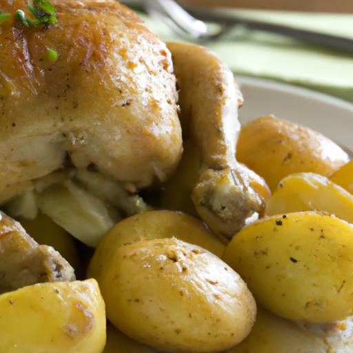 Golden Harmony: Perfectly Baked Chicken‌ and Potatoes Unveiled