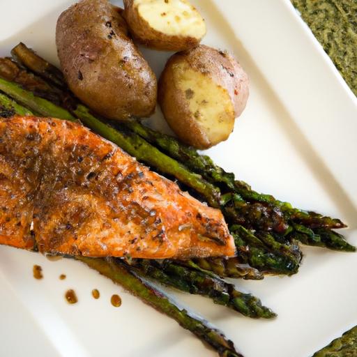 Savory Baked Whole Salmon with Roasted Potatoes & Asparagus