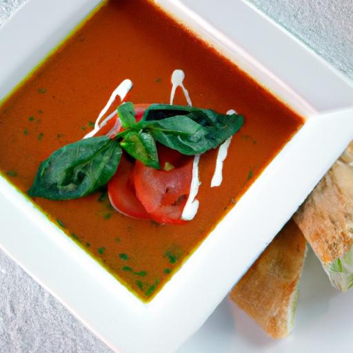 tomato Soup Transformed: Brighten Your Bowl with Pesto Swirls