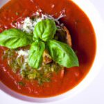 Tomato Soup Transformed: Brighten Your Bowl with Pesto Swirls