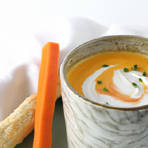 Velvety Carrot Ginger Soup Swirled with Coconut Cream