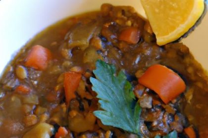 Hearty Lentil Soup with Carrots, Celery & Tangy Tomatoes