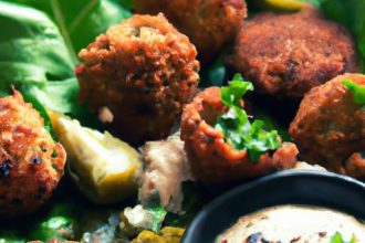 Crispy Baked Falafel with Creamy Tahini Sauce Delight