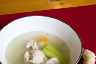 Healing Chicken Bone Broth Soup with Garlic, Ginger & Veggies