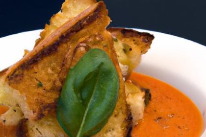 Savor Comfort: Tomato Basil Soup with Crispy Whole Wheat Croutons