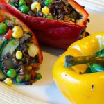 Colorful Quinoa-Stuffed Peppers with Black Beans & Corn