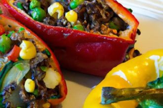 Colorful Quinoa-Stuffed Peppers with Black Beans & Corn