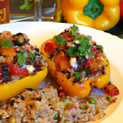Colorful Quinoa-Stuffed Peppers with Black Beans & corn